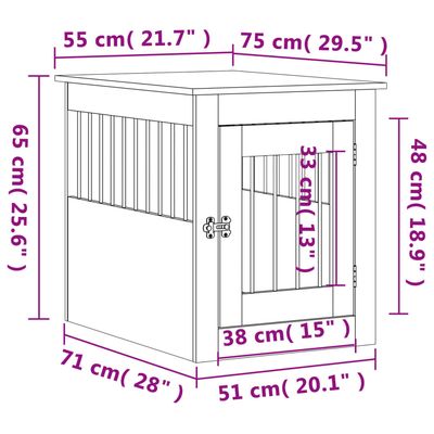 vidaXL meuble de cage pour chiens Bois d'ingénierie