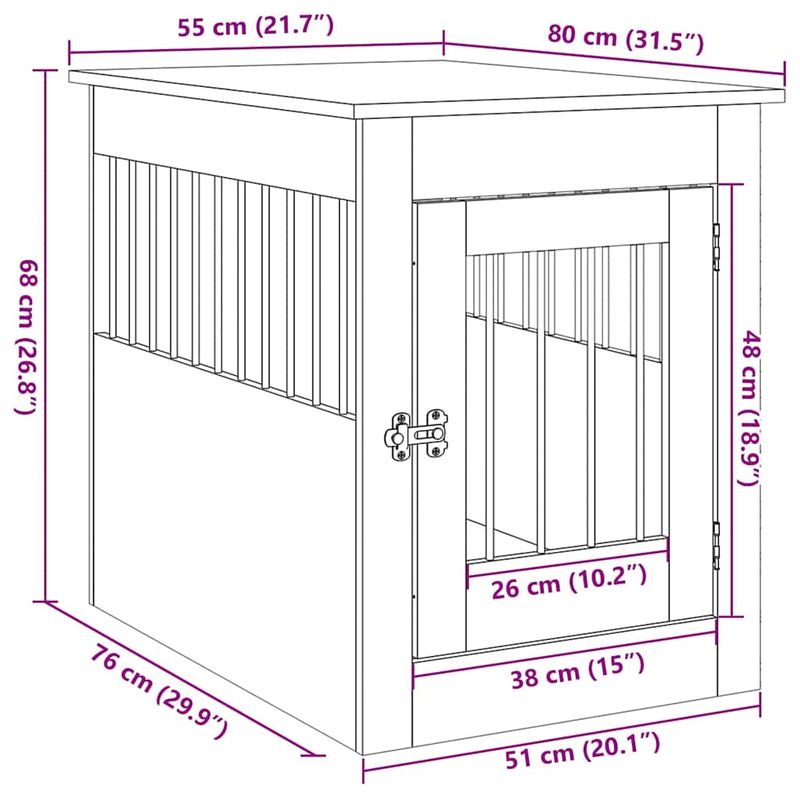 vidaXL meuble de cage pour chiens Bois d'ingénierie