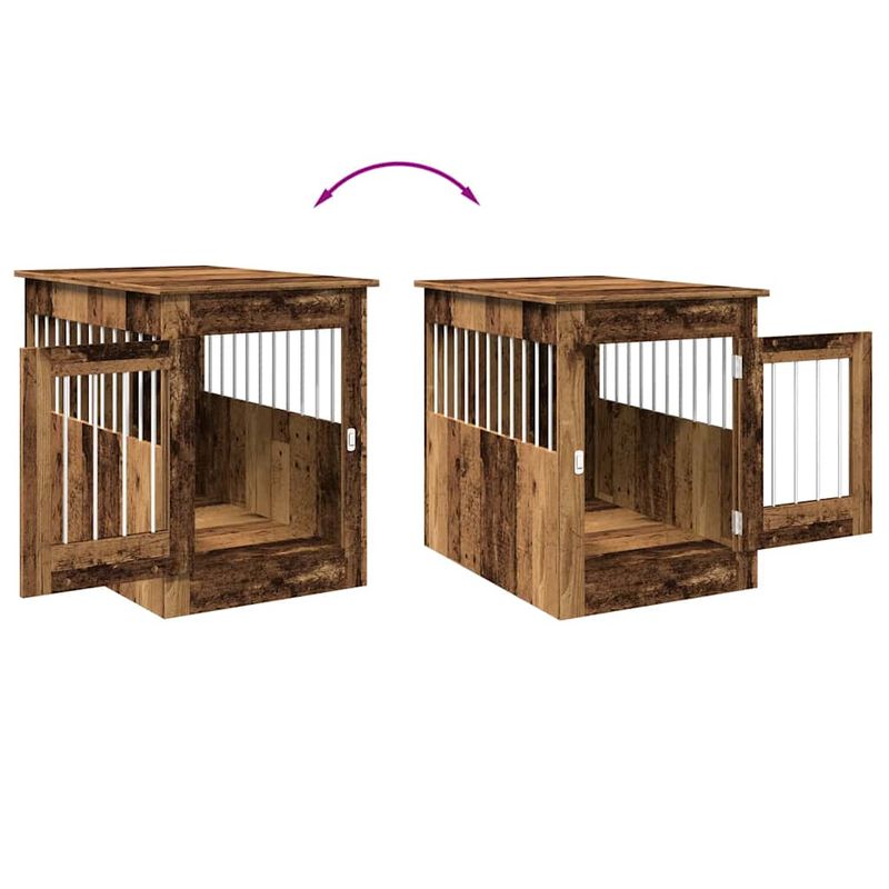vidaXL meuble de cage pour chiens Bois d'ingénierie