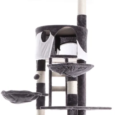 Wiltec Arbre à chat XXL - 240-260 cm de hauteur plafond réglable - design a