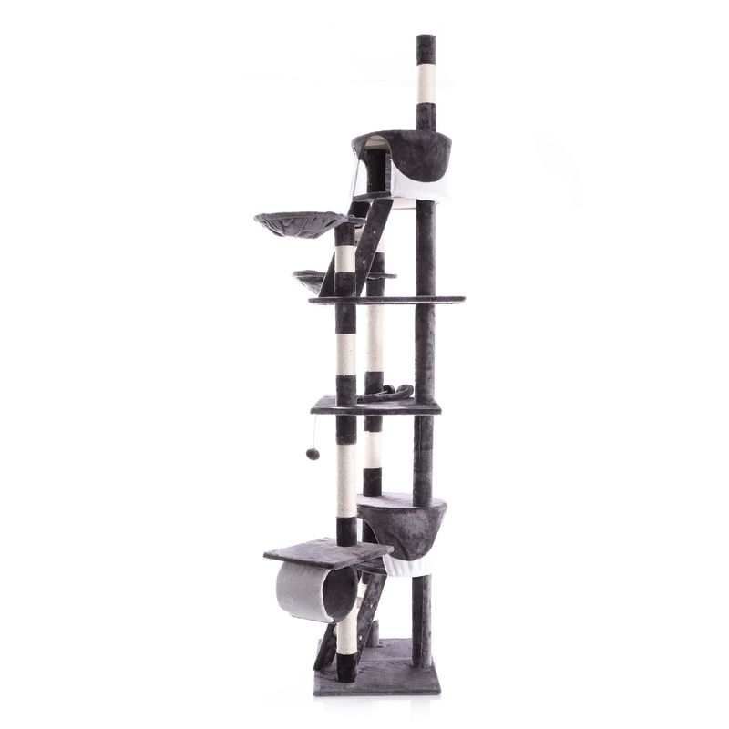 Wiltec Arbre à chat XXL - 240-260 cm de hauteur plafond réglable - design a
