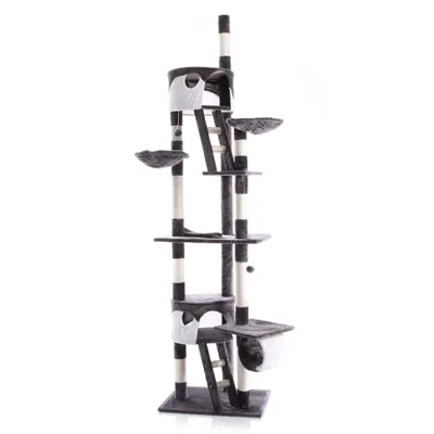 Wiltec Arbre à chat XXL - 240-260 cm de hauteur plafond réglable - design a