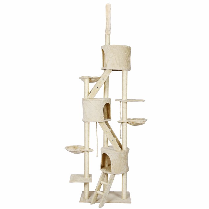 Wiltec Arbre à chat - 233-270 cm de hauteur plafond réglable - design avec