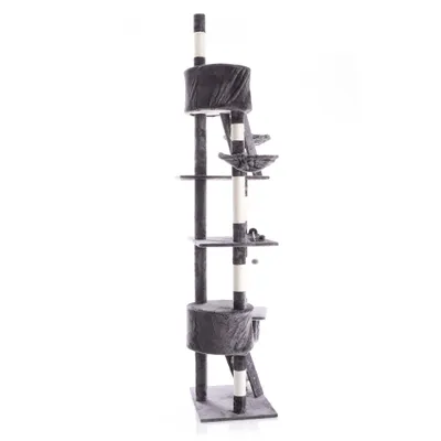 Wiltec Arbre à chat XXL - 240-260 cm de hauteur plafond réglable - design a