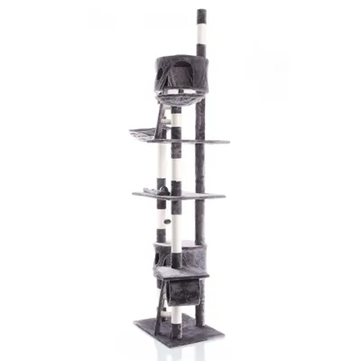 Wiltec Arbre à chat XXL - 240-260 cm de hauteur plafond réglable - design a