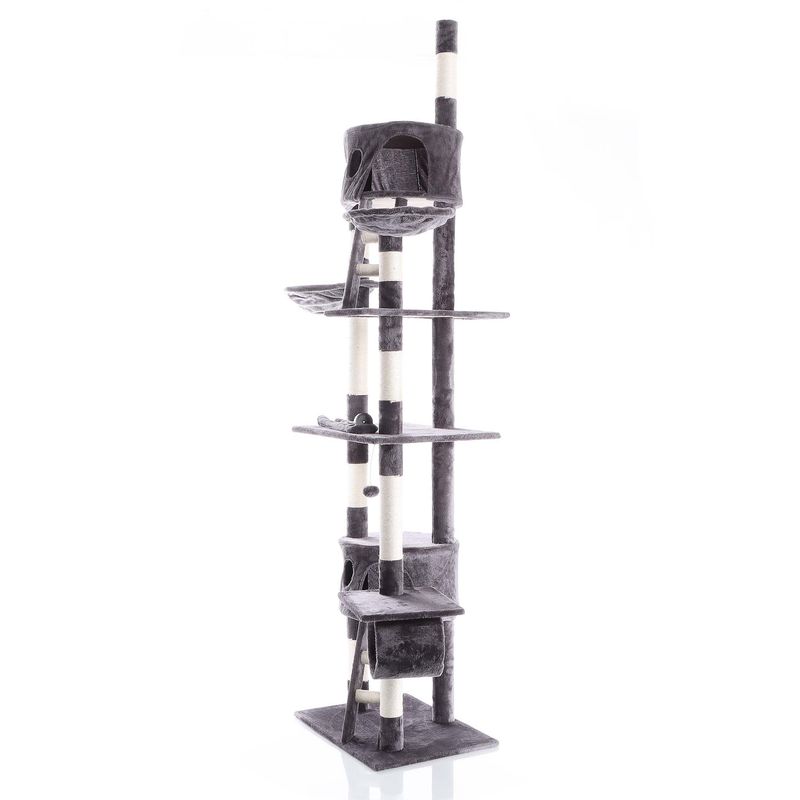 Wiltec Arbre à chat XXL - 240-260 cm de hauteur plafond réglable - design a