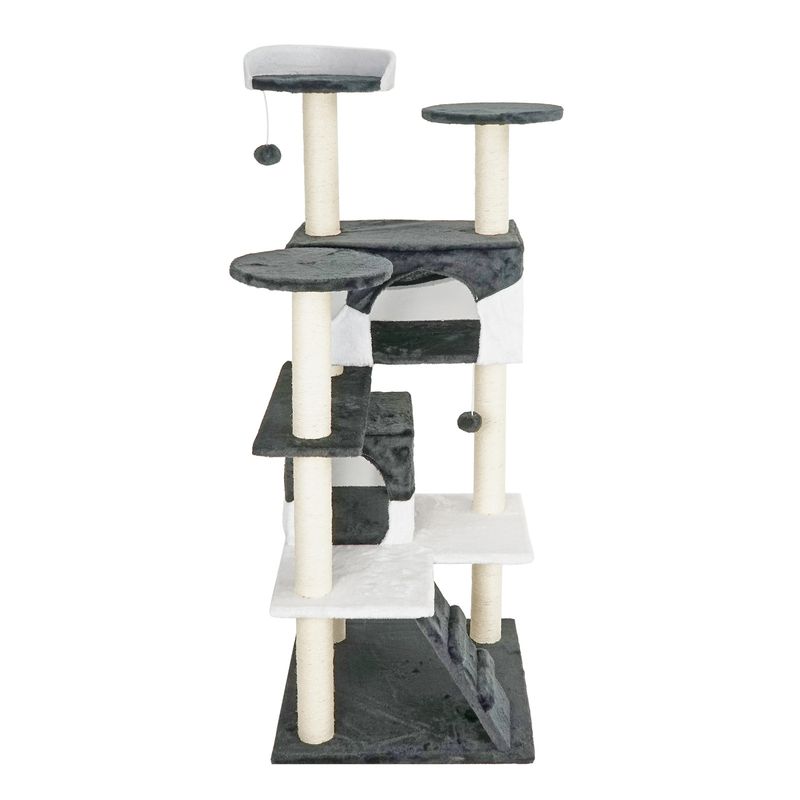Wiltec Arbre à chat - 130 cm de haut - design ludique avec Balles de jeu -
