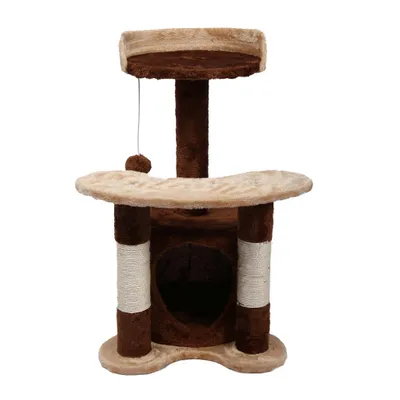 Wiltec Arbre à chat - 67 cm de haut - design ludique Balle de jeu - Meuble