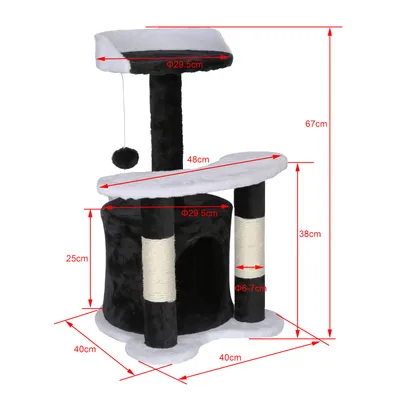 Wiltec Arbre à chat - 65 cm de haut - design ludique Balle de jeu - Meuble