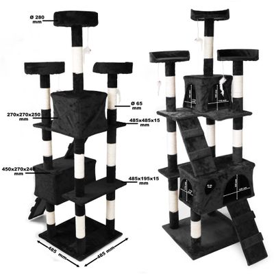 Wiltec Arbre à chat - 170 cm de haut - design ludique avec Souris et Escali