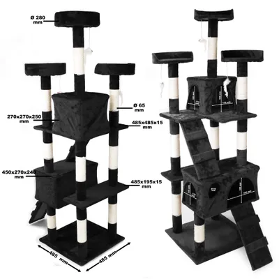 Wiltec Arbre à chat - 170 cm de haut - design ludique avec Souris et Escali