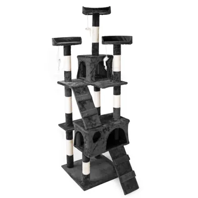 Wiltec Arbre à chat - 170 cm de haut - design ludique avec Souris et Escali Wiltec Arbre à chat - 170 cm de haut - design ludique avec Souris et Escali