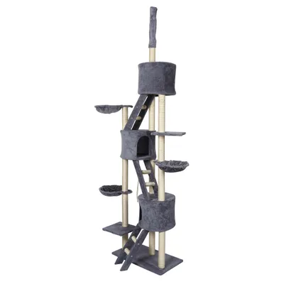 Wiltec Arbre à chat - 233-270 cm de hauteur plafond réglable - design avec