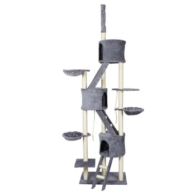 Wiltec Arbre à chat - 233-270 cm de hauteur plafond réglable - design avec Wiltec Arbre à chat - 233-270 cm de hauteur plafond réglable - design avec