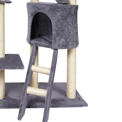 Wiltec Arbre à chat - 233-270 cm de hauteur plafond réglable - design avec