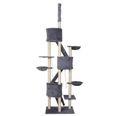 Wiltec Arbre à chat - 233-270 cm de hauteur plafond réglable - design avec