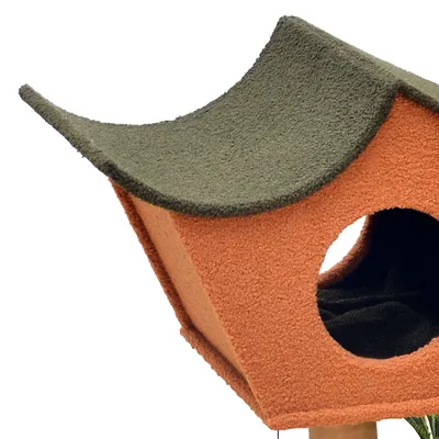 Fudajo Arbre à chat - 114 cm de haut - design végétal avec lierre et fougèr