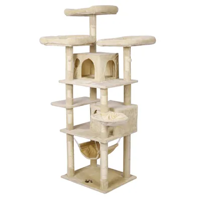 Wiltec Arbre à chat - 172 cm de haut - design ludique avec Motif de pattes