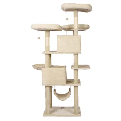 Wiltec Arbre à chat - 172 cm de haut - design ludique avec Motif de pattes