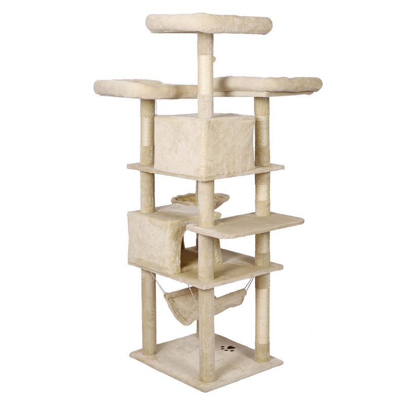 Wiltec Arbre à chat - 172 cm de haut - design ludique avec Motif de pattes