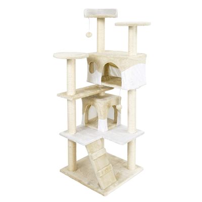 Wiltec Arbre à chat - 130 cm de haut - design ludique avec Balles de jeu -