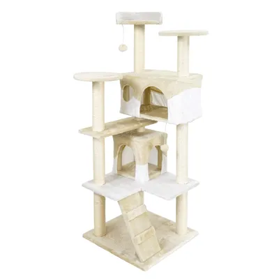 Wiltec Arbre à chat - 130 cm de haut - design ludique avec Balles de jeu -