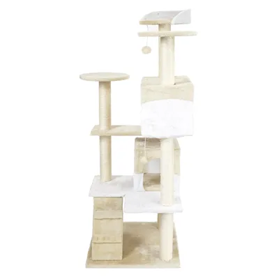 Wiltec Arbre à chat - 130 cm de haut - design ludique avec Balles de jeu -