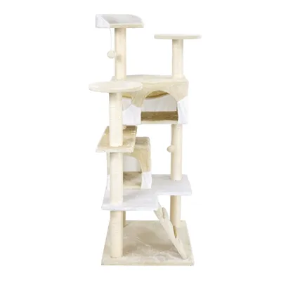 Wiltec Arbre à chat - 130 cm de haut - design ludique avec Balles de jeu -