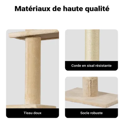 Fudajo Arbre à chat - 230-276 cm de haut - Hauteur de plafond réglable - Me