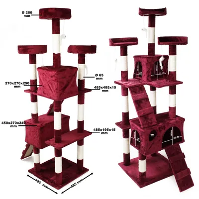 Wiltec Arbre à chat - 170 cm de haut - design ludique avec Souris et Escali