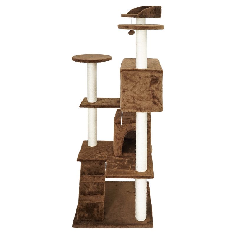 Wiltec Arbre à chat - 130 cm de haut - design ludique avec Balles de jeu -