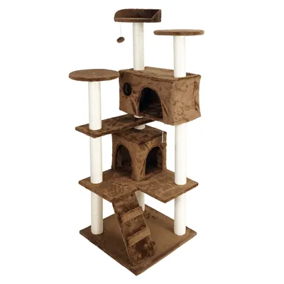 Wiltec Arbre à chat - 130 cm de haut - design ludique avec Balles de jeu -