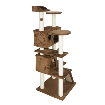 Wiltec Arbre à chat - 130 cm de haut - design ludique avec Balles de jeu -