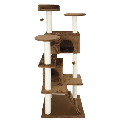 Wiltec Arbre à chat - 130 cm de haut - design ludique avec Balles de jeu -