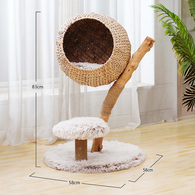 Fudajo Arbre à chat - 83 cm de haut - Meuble grattage félin peluche - Coule