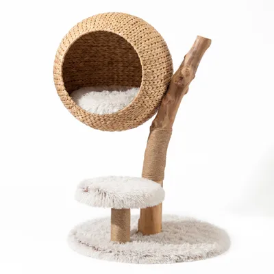 Fudajo Arbre à chat - 83 cm de haut - Meuble grattage félin peluche - Coule Fudajo Arbre à chat - 83 cm de haut - Meuble grattage félin peluche - Coule