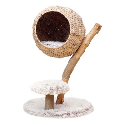 Fudajo Arbre à chat - 83 cm de haut - Meuble grattage félin peluche - Coule