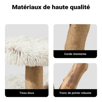 Fudajo Arbre à chat - 83 cm de haut - Meuble grattage félin peluche - Coule Fudajo Arbre à chat - 83 cm de haut - Meuble grattage félin peluche - Coule