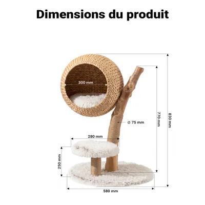 Fudajo Arbre à chat - 83 cm de haut - Meuble grattage félin peluche - Coule Fudajo Arbre à chat - 83 cm de haut - Meuble grattage félin peluche - Coule
