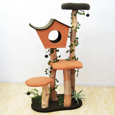 Fudajo Arbre à chat - 154 cm de haut - design végétal avec lierre et fougèr
