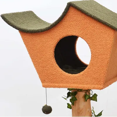 Fudajo Arbre à chat - 154 cm de haut - design végétal avec lierre et fougèr