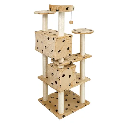 Wiltec Arbre à chat - 130 cm de haut - design ludique « Pattes » avec Balle