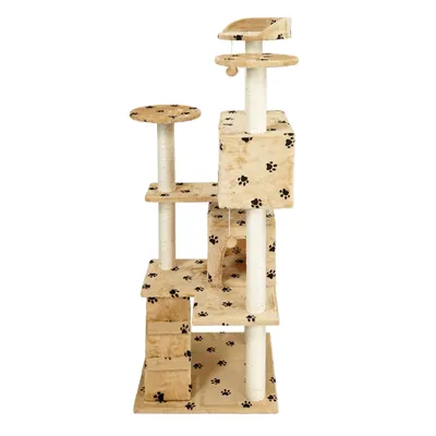 Wiltec Arbre à chat - 130 cm de haut - design ludique « Pattes » avec Balle