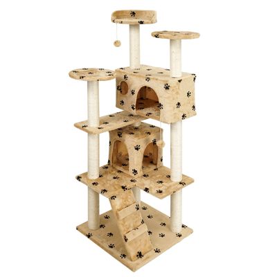 Wiltec Arbre à chat - 130 cm de haut - design ludique « Pattes » avec Balle
