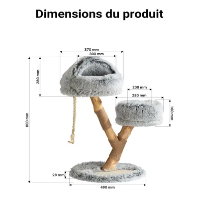 Fudajo Arbre à chat - 80 cm de haut - design ludique « Branche » - Meuble g