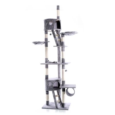 Wiltec Arbre à chat XXL - 240-260 cm de hauteur plafond réglable - design a