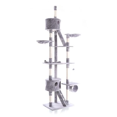 Wiltec Arbre à chat XXL - 240-260 cm de hauteur plafond réglable - design a
