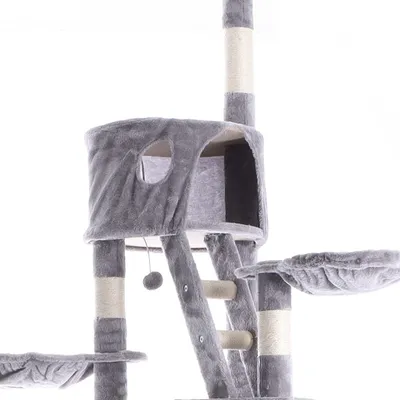 Wiltec Arbre à chat XXL - 240-260 cm de hauteur plafond réglable - design a