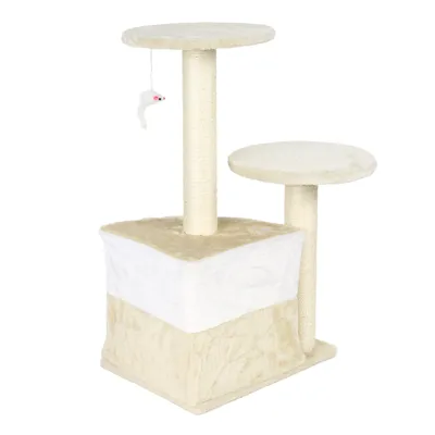Wiltec Arbre à chat - 71 cm de haut - avec Niche et perchoirs - Meuble grat