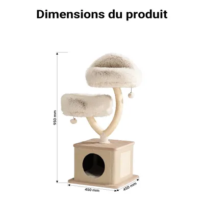 Fudajo Arbre à chat - 95 cm de haut - design « Branche » - Meuble grattage